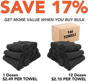 img 3 attached to 🧖 Arkwright Salon Towels Pack of 12 (16x28 inch, Black) - 100% Cotton Bleach Proof, Safe, and Resistant