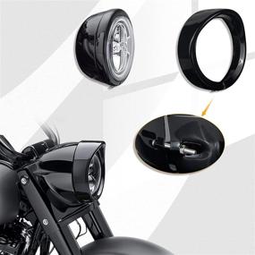 img 2 attached to 🏍️ NTHREEAUTO Глянцевое черное заголовочное кольцо для фары для Harley Road King Electra Glide Softail Touring - Декоративный аксессуар для мотоциклетной фары.
