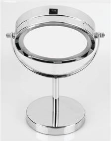 img 1 attached to 💡 Chrome Lighted Free Standing Bathroom Makeup Mirror for Vanity Countertops - 10&#34; Inch, iDesign