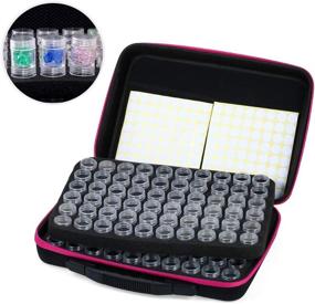 img 2 attached to 📦 120 Plastic Clear Bottles Diamond Storage Box for Painting, Nail Art, and Rhinestones - Large Capacity Hand Bag with Zipper for Accessory Tools