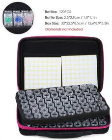 img 3 attached to 📦 120 Plastic Clear Bottles Diamond Storage Box for Painting, Nail Art, and Rhinestones - Large Capacity Hand Bag with Zipper for Accessory Tools