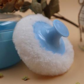 img 3 attached to 💙 LORDWEY Baby Powder Puff Case in Blue for Body Powder