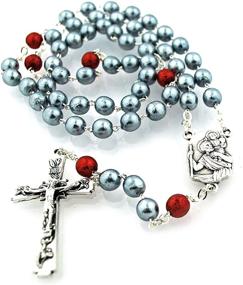 img 3 attached to Authentic Italian Saint Christopher Rosary: Vibrant Red and Silver Beads for Powerful Devotion