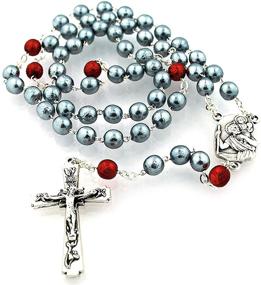 img 4 attached to Authentic Italian Saint Christopher Rosary: Vibrant Red and Silver Beads for Powerful Devotion