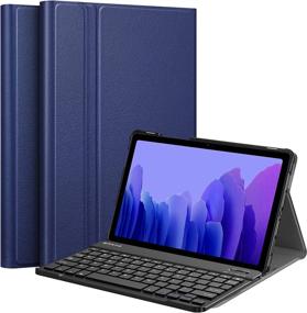 img 4 attached to Fintie Клавиатурный чехол для Samsung Galaxy Tab A7 10.4 модель 2020 года (SM-T500/T505/T507), компактный легкий чехол на подставке с съемной беспроводной Bluetooth-клавиатурой, темно-синий - улучшенная оптимизация поисковой системы