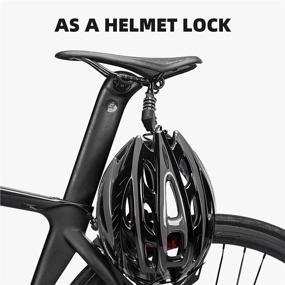 img 1 attached to ROCKBROS Lightweight Motorcycle Helmet Lock with Combination, Small Bike Cable Lock for Bicycle Wheels, Strollers, Luggage, and Doors - Black