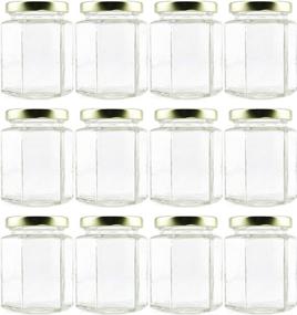 img 4 attached to 🌽 Premium Cornucopia 6-Ounce Hexagon Glass Jars (12-Pack) with Gold Lids: Versatile Empty Hex Jars for Party Favors, Jams, Samples & More!