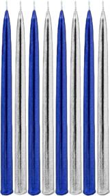 img 1 attached to 🕯️ SEO-Optimized Hanukkah Candles - Dripless Blue/Silver Metallic, Frosted Premium, Tapered & Hand-Decorated Chanuka Candles
