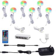 aiboo color changing christmas xmas décor under cabinet led lighting kit rf control multi color puck lights for kitchen shelf counter furniture holiday lighting 6 lights, 18w rgbww rgb+warmwhite - improved seo логотип