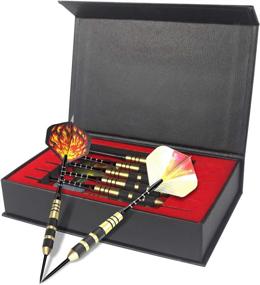 img 3 attached to WINSDART Professional Darts Set: 6X22g Brass Barrels, Aluminum & PVC Shafts, Rubber O'Rings, Flights, Sharpener, and Darts Case - Premium Quality for Serious Players