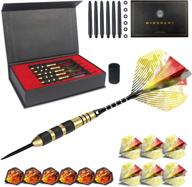 winsdart professional darts set: 6x22g brass barrels, aluminum & pvc shafts, rubber o'rings, flights, sharpener, and darts case - premium quality for serious players логотип