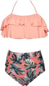 img 4 attached to Rosiika Girls Kids Swimsuit: Stylish Ruffle Bikini Set for Trendy Swimwear Enthusiasts
