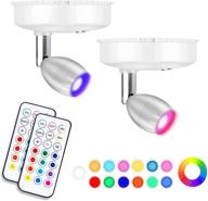 🔦 enhanced wireless spotlight with remote control - 13 color changing, dimmable puck lights for painting, artwork, and closet illumination (2 pack) логотип