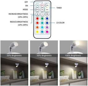 img 2 attached to 🔦 Enhanced Wireless Spotlight with Remote Control - 13 Color Changing, Dimmable Puck Lights for Painting, Artwork, and Closet Illumination (2 Pack)