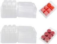 aufisi 100 packs wax melt clamshells molds - square & round: clear plastic tray for wickless & soap wax melt candles logo