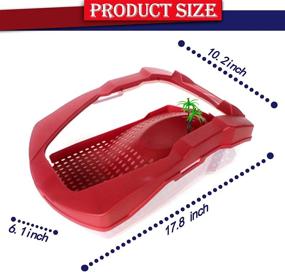 img 2 attached to 🐢 PINVNBY Large Plastic Turtle Tank: Reptile Habitat with Basking Platform, Filter Layer, and Escape-Proof Design for Tortoises - Durable, Safe, and Vibrant Red Color