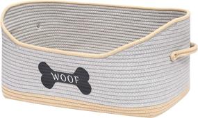 img 4 attached to 🐶 Brabtod Cotton Rope Dog Basket with Handle - Ideal for Blanket and Toy Storage