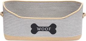 img 3 attached to 🐶 Brabtod Cotton Rope Dog Basket with Handle - Ideal for Blanket and Toy Storage