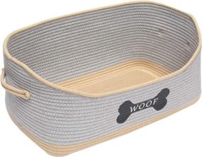 img 2 attached to 🐶 Brabtod Cotton Rope Dog Basket with Handle - Ideal for Blanket and Toy Storage