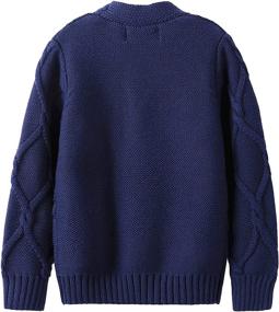 img 3 attached to 👦 Boys' Chunky Cardigan Sweater with Toddler-size Sleeves - Clothing and Sweaters