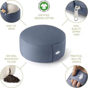img 1 attached to 🧘 Lotuscrafts Round Lotus Meditation Cushion - Enhanced Comfort & Depth for Meditation - 15cm Height - Organic Cotton Washable Cover - Meditation Pillow