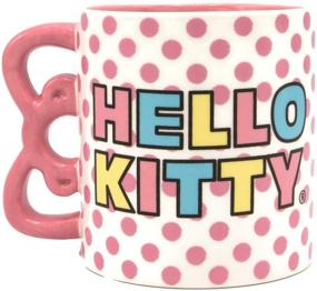 img 3 attached to 🌈 Vibrant 20 Oz Pink Hello Kitty Rainbow Dots Shaped Handle Ceramic Mug by Silver Buffalo