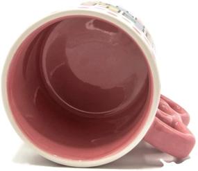 img 1 attached to 🌈 Vibrant 20 Oz Pink Hello Kitty Rainbow Dots Shaped Handle Ceramic Mug by Silver Buffalo