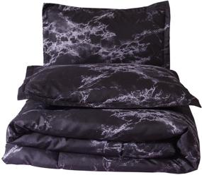 img 4 attached to NTBED Black Marble Comforter Sets: Stylish 3-Piece Queen Bedding with Abstract Artwork and Soft Microfiber Fabric – Perfect for Men, Women, Teens, and Kids