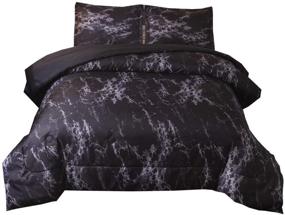 img 3 attached to NTBED Black Marble Comforter Sets: Stylish 3-Piece Queen Bedding with Abstract Artwork and Soft Microfiber Fabric – Perfect for Men, Women, Teens, and Kids