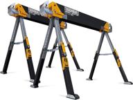 toughbuilt folding sawhorse - sturdy, lightweight, heavy-duty steel - adjustable up to 4x4 size - 1300 lb capacity - (tb-c700) - 2 pack логотип