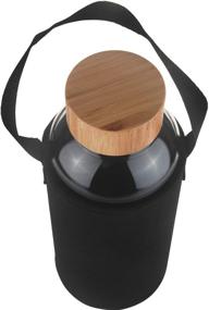 img 2 attached to 🚰 Stay Hydrated on the Go with Ferexer 48 oz Borosilicate Glass Water Bottle - Bamboo Lid, Neoprene Sleeve