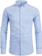 zeroyaa men's casual oxford shirt with buttoned sleeves logo