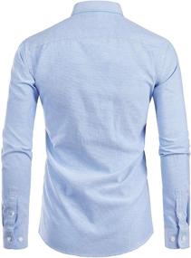 img 3 attached to ZEROYAA Men's Casual Oxford Shirt with Buttoned Sleeves