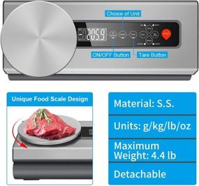 img 3 attached to 🔒 80Kpa Vacuum Sealer Machine for Food with Food Scale & Stainless Steel Plate - LCD Display, Dry & Moist Food Modes - Automatic Vacuum Air Sealing System For Food Saver