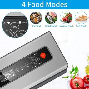 img 1 attached to 🔒 80Kpa Vacuum Sealer Machine for Food with Food Scale & Stainless Steel Plate - LCD Display, Dry & Moist Food Modes - Automatic Vacuum Air Sealing System For Food Saver