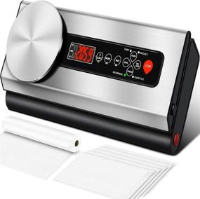 img 4 attached to 🔒 80Kpa Vacuum Sealer Machine for Food with Food Scale & Stainless Steel Plate - LCD Display, Dry & Moist Food Modes - Automatic Vacuum Air Sealing System For Food Saver