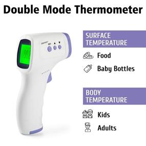 img 1 attached to 🌡️ Ultra Fast No Contact Digital Infrared Thermometer - Forehead Thermometer for Babies and Adults - Tri-Color Indicators for Fever, Moderate and Normal Temperatures - Memory Function