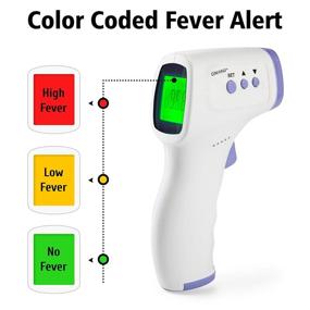 img 3 attached to 🌡️ Ultra Fast No Contact Digital Infrared Thermometer - Forehead Thermometer for Babies and Adults - Tri-Color Indicators for Fever, Moderate and Normal Temperatures - Memory Function