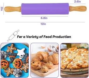 img 3 attached to 🍥 Koogel 12 Inch Silicone Rolling Pin: Purple, Non-Stick, Ideal for Home Kitchen Cake Baking