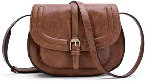 img 4 attached to 👜 Small Crossbody Bags for Women: Stylish Saddle Purses and Boho Handbags, Crafted with Vegan Leather