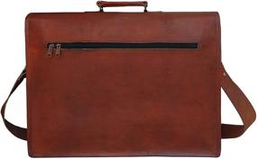 img 3 attached to 🎒 Vintage Handmade Leather Messenger Bag for Laptop Briefcase Satchel - 16X12X5 Inches, Brown (16 Inch)