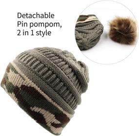 img 3 attached to 🧣 Stay Warm and Stylish with Kingbabe Winter Women Faux Fur Pompom Cuff Beanies Hats