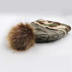 img 1 attached to 🧣 Stay Warm and Stylish with Kingbabe Winter Women Faux Fur Pompom Cuff Beanies Hats