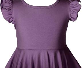 img 1 attached to Stylish Candy-Colored Girls Ruffles Dress: Fly Sleeves, Twirly Skater Design for a Perfect Party Look