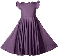 stylish candy-colored girls ruffles dress: fly sleeves, twirly skater design for a perfect party look logo