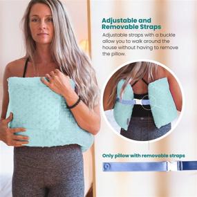 img 2 attached to 🌸 Mastectomy Recovery Pillow: Post-Surgery Healing Support for Breast Cancer Patients - Ideal for Port Pacemakers, C-Sections, and Heart Surgeries - Lumpectomy Chest Protector Pillow in Soothing Aqua Blue