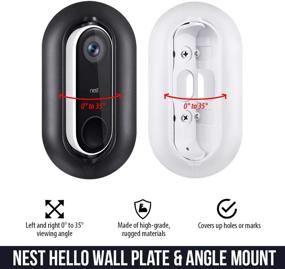 img 3 attached to 🔌 White Weather & UV Resistant Wall Plate and Adjustable Angle Wall Mount Bundle for Nest Hello Video Doorbell - Customize Nest Hello's Left & Right Angles from 0° - 35°