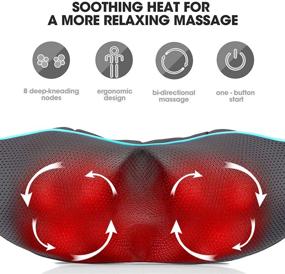 img 2 attached to 🔥 Deep Tissue Kneading Back Neck Shoulder Massager with Heat - Electric Shiatsu Full Body Massage for Neck, Back, Shoulder, Waist, Foot - Relaxation Gift for Her/Him/Friend/Dad/Mom