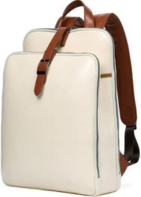 img 4 attached to CLUCI Backpack Leather Business Shoulder Backpacks