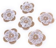ozxchixu 12pcs burlap lace flower with pearl: perfect rustic wedding party décor & diy crafts logo